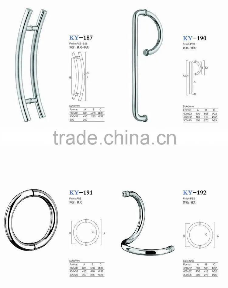 round tube special shape excellent surface stainless steel pull door handle