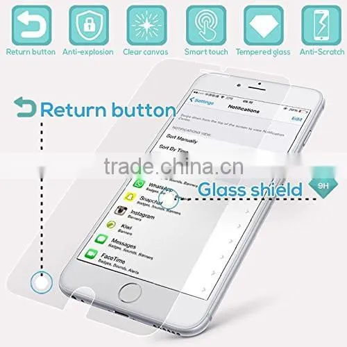 smart key tempered glass screen protector for iphone 6/6plus, added a return key on the screen protector