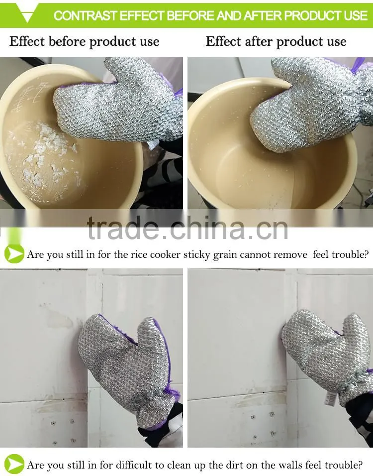 Magic Waterproof hand gloves New wood fiber cleaning glove