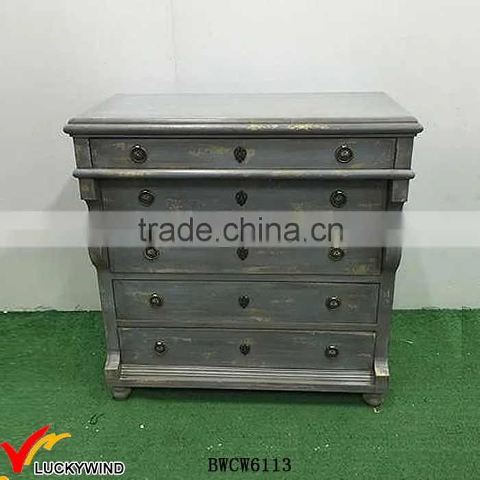 Fuzhou Furniture Factory Distressed Stained Wood Cabinet