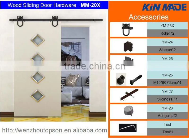 Sliding barn door wood door closet door hardware rustic black barn sliding track