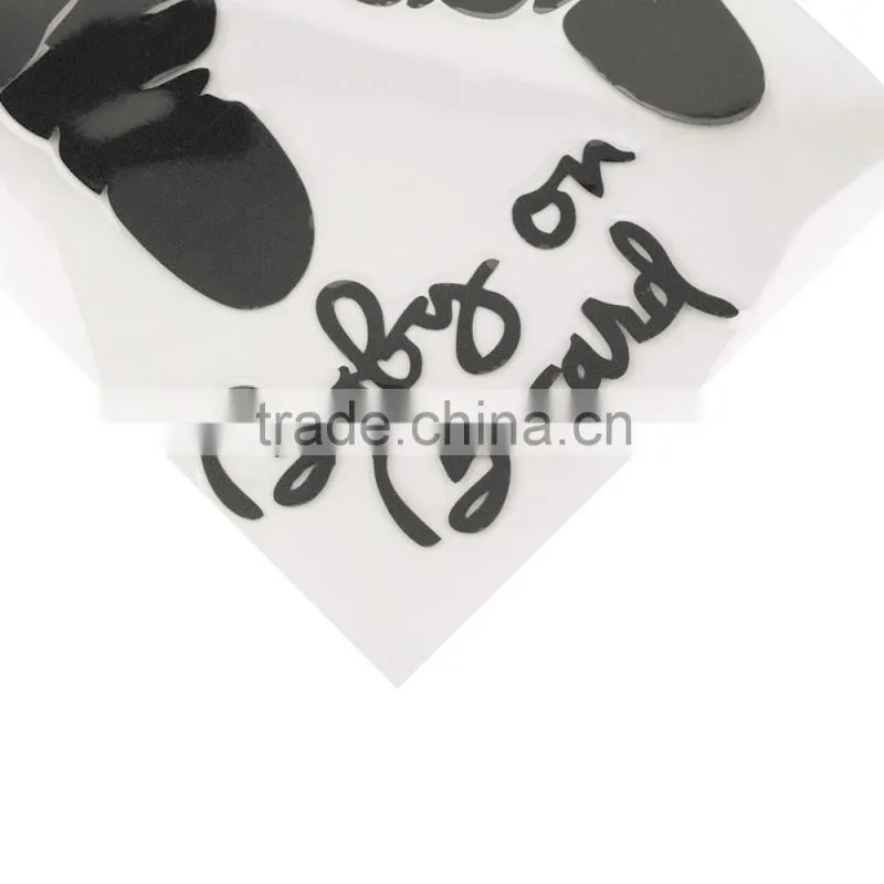 Refective Car Sticker Lovely Letter Baby on Board Baby Footprints Stickers Auto Safety Warning Window Sticker Black White