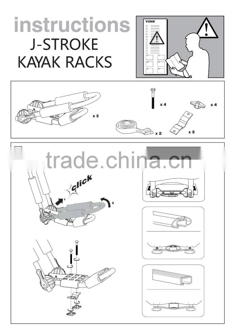 kayak roof rack instruction how to install on the roof of car and can load various kinds of kayak products from COOLKAYAK
