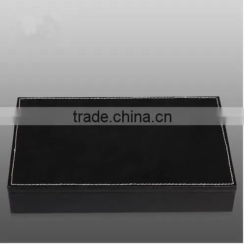 Black Sewing pu Leather Domino Set Box