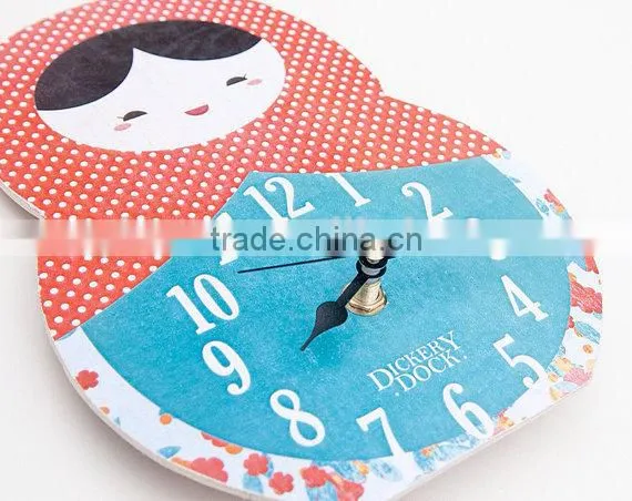 New design tumbler style wooden wall clock for home deco