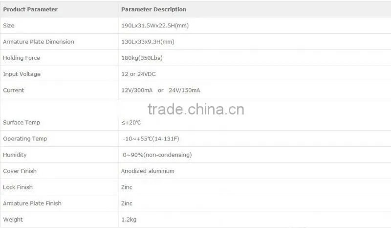 Single door Embedded electric magnetic gate locks Electromagnetic Lock