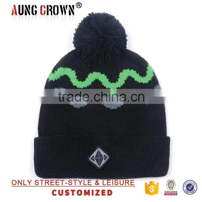 custom knit beanie hat no pom