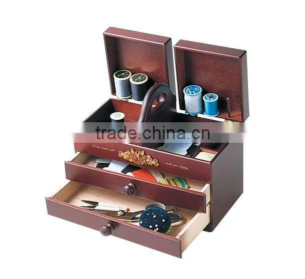 family wood sewing box