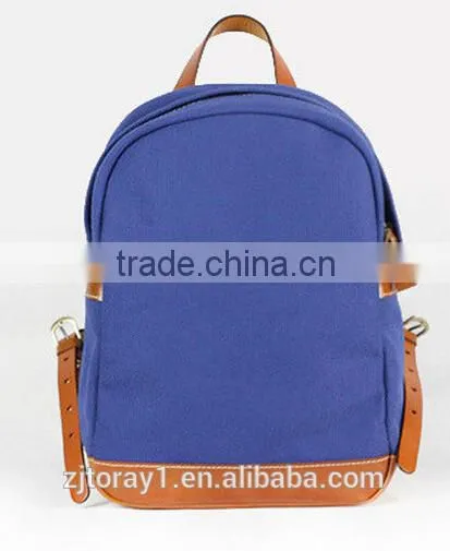 Portable Shoulder Leather Canvas Kids Backpack Bag for School