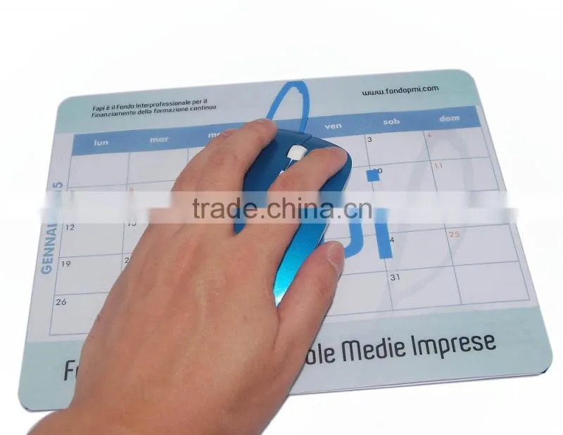2015-Year Calendar With (BLUE) Font with Holidays List (SQUARE) Mouse Pad