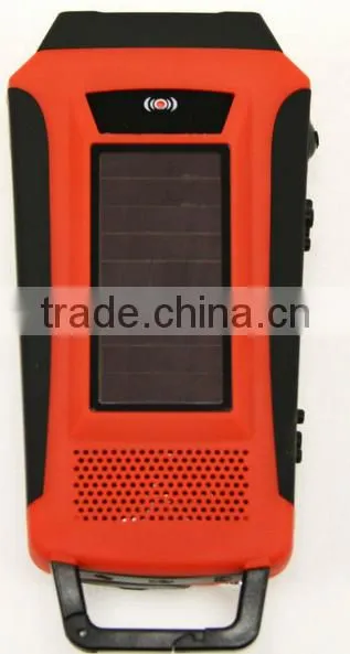 PORTABLE RECHARGEABLE DYNAMO SOLAR LED TORCH WITH AM/FM NOAA WEATHER ALERT RADIO AND CHARGER
