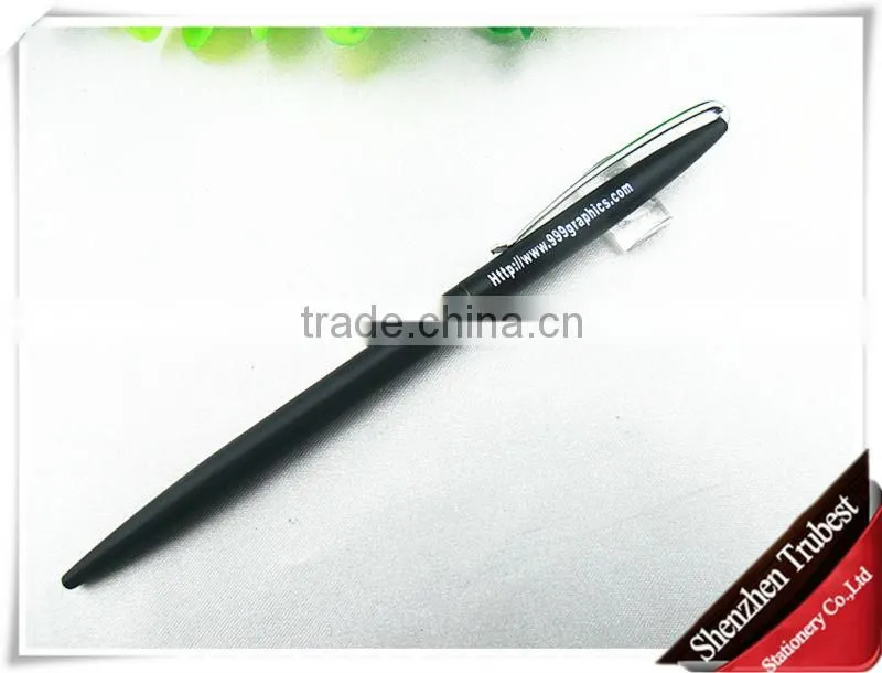 Silver metal ballpoint pen , slim silver pen
