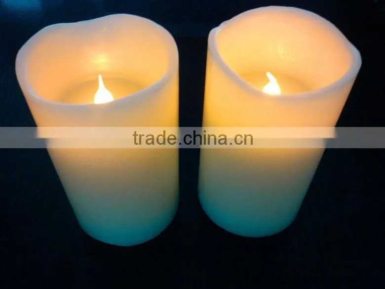 3*AAA battery pillar remote control flameless led candles