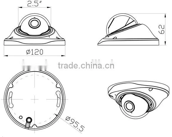 New dome camera with cmos sensor 2.4MG/2.0MG/1.3MG/1.0MG//700/600TVL fisheye camera