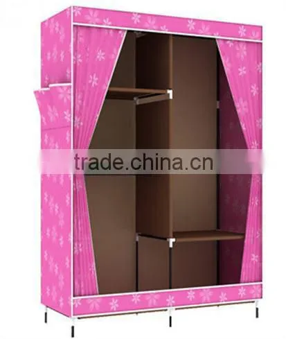 2016 Fashion portable colorful non-woven fabric wardrobe