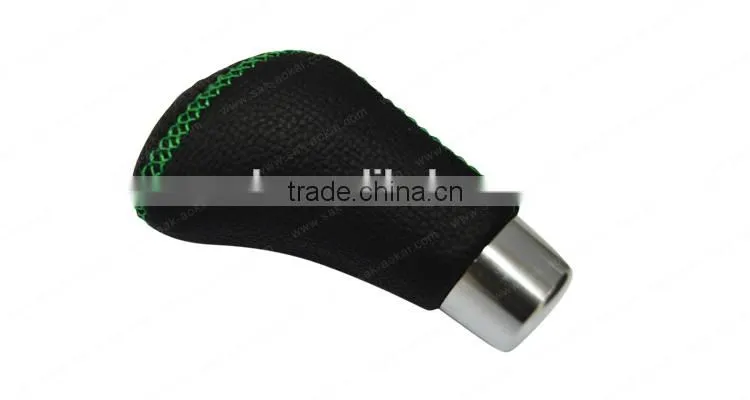 Manual Leather Car Gear Knob Red Stitching Universal