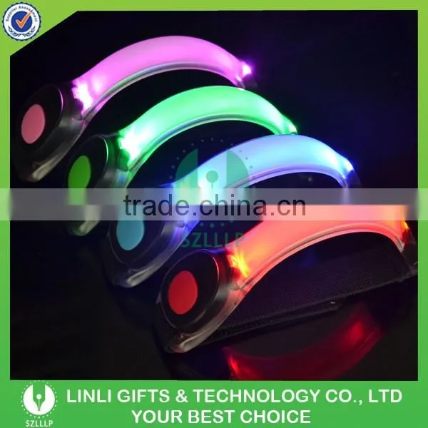 Hot Selling TPU Safety Warning Led Light Up Arm Band With Logo