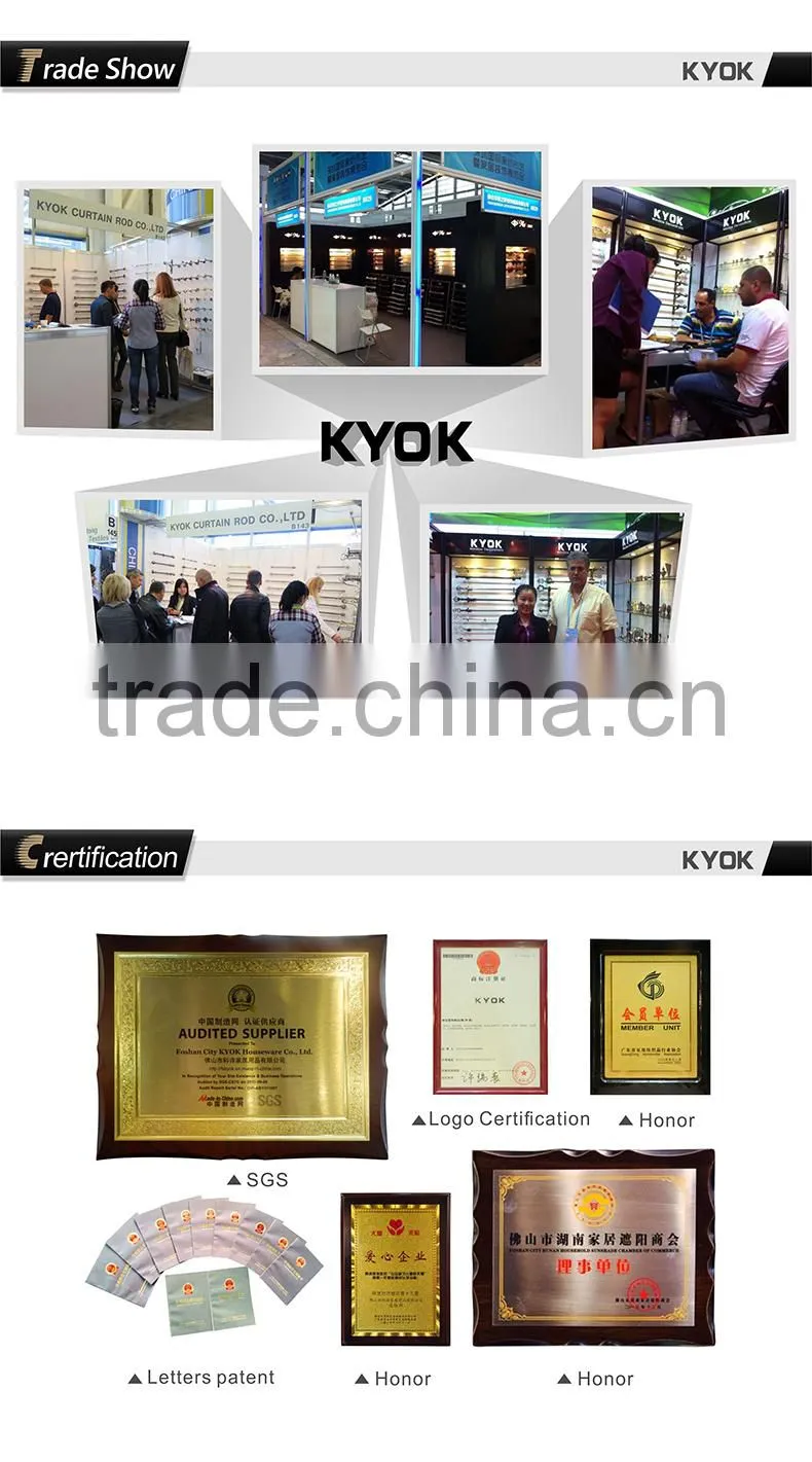 KYOK windows iron dual curtain rod accessories,curtains rods and accessories