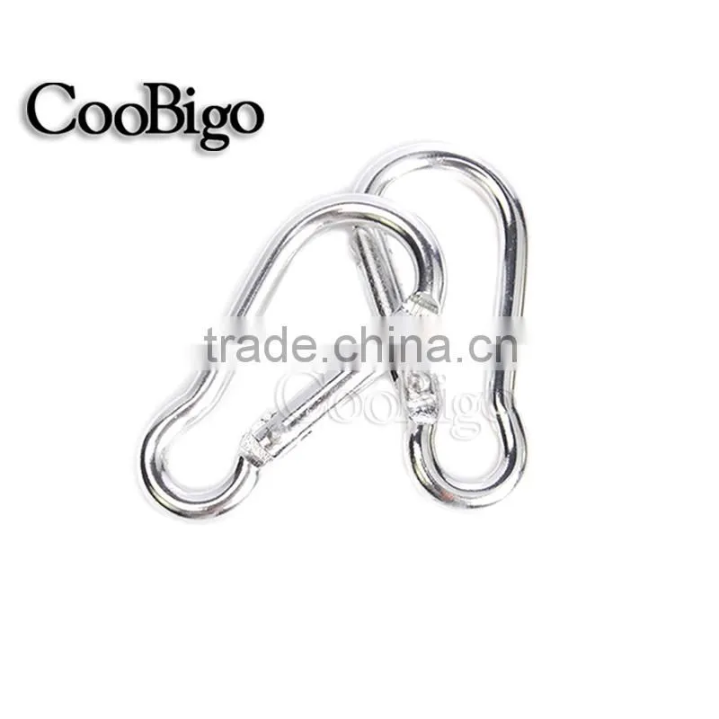 Colorful Aluminum Spring Carabiner Snap Hook Hanger Keychain Hiking Camping #FLQ186-6C(Mix-s)