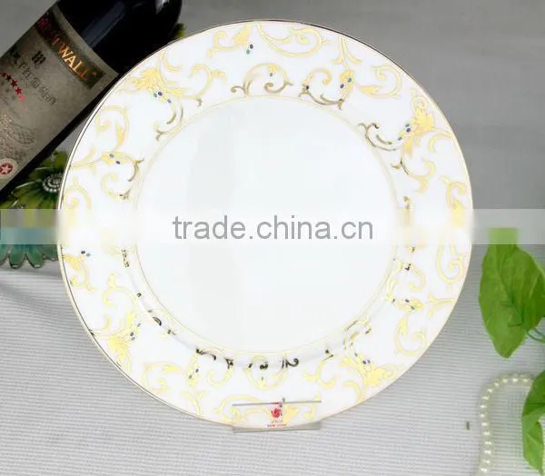 fine bone china ceramics porcelain EMBOSSED gold flower dinnerware set