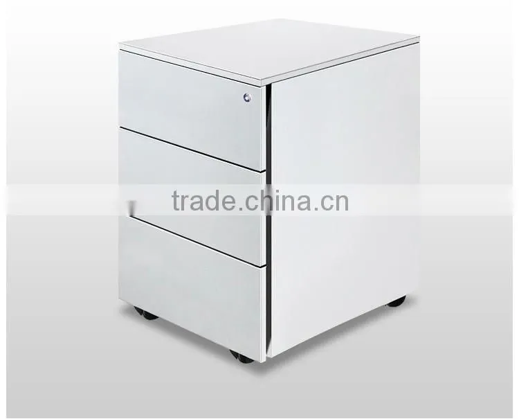 Mobile cabinet metal mobile filing cabinet pedestal with central lock