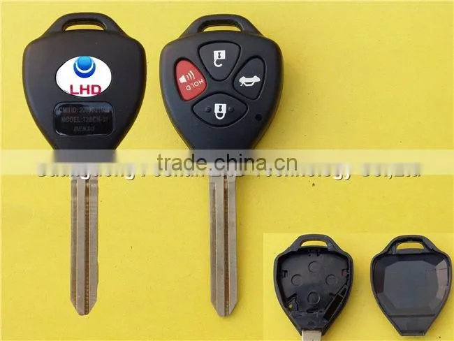 Uncut TOY43 blade 4 buttons replacement key shell fob for Toyota MODEL 12BCM-01