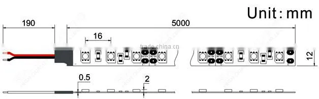 Direct Factory! Decorative LED Waterproof 5050 SMD 12V Strip Lighting