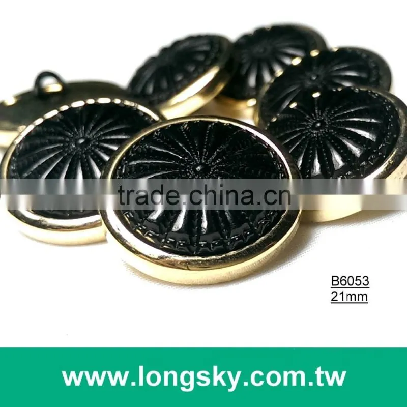 (#B6052/21mm) 2 pieces fashion show black ladies garment combination shank cloth button