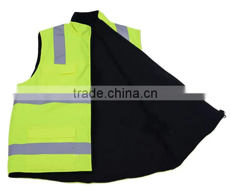 fluorescent yellow waterproof high visibility winter safety warm jacket