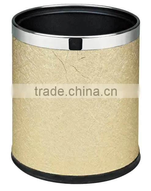 Decorative outdoor metal trash bin for airport