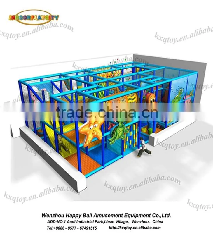 Small size submarine world theme indoor playground equipment