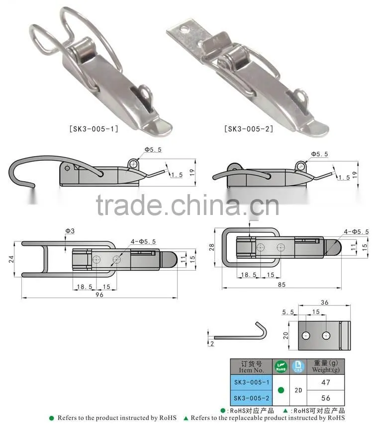SK3-005-2 China stainless steel locktable toggle latch