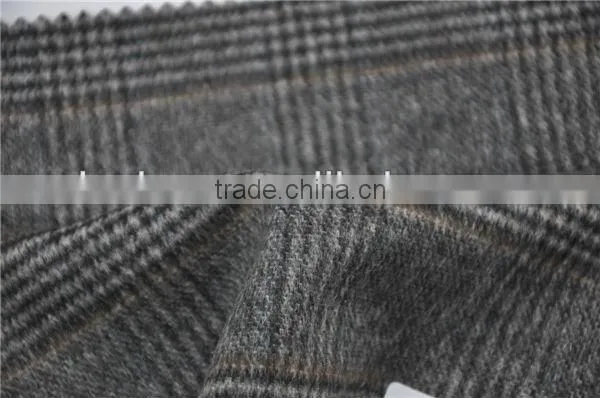 Wholesale high quality wool viscos woolen wool plaid fabric for winter coats
