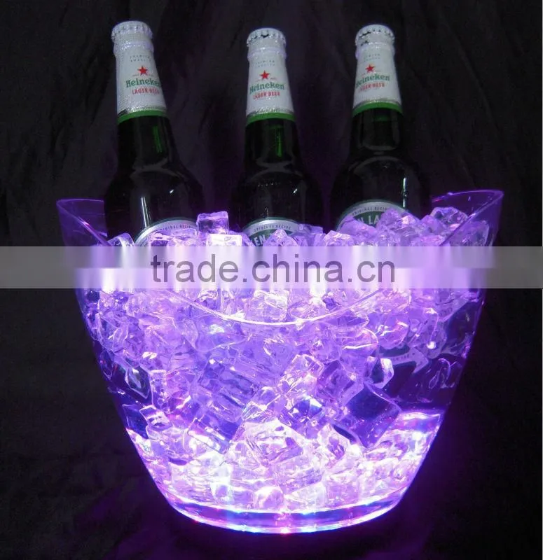 Cutomized Iluminated Plastic Bottle Ice Bucket with Led China Factory