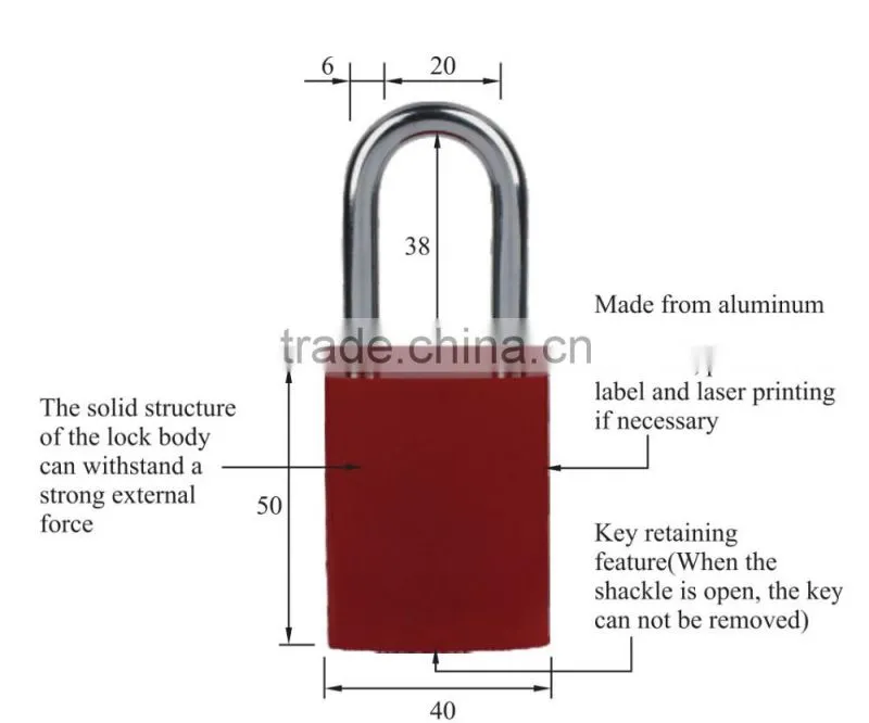 Good sale durable Automatic Popup Aluminum Padlock Can be Customized