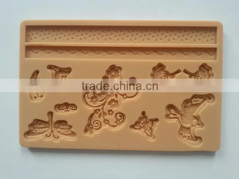 FDA LFGB Lovely silicone mold for cake fondant