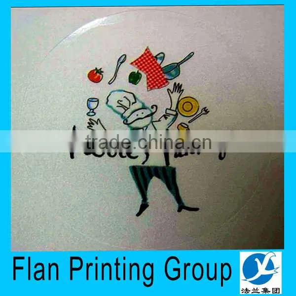 Logo print transparent sticker self adhesive clear label,round plastic transparent stickers printing
