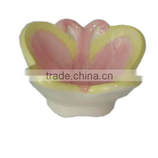 Manufacture handcrafted butterfly Pot Blue Ceramic oil burner