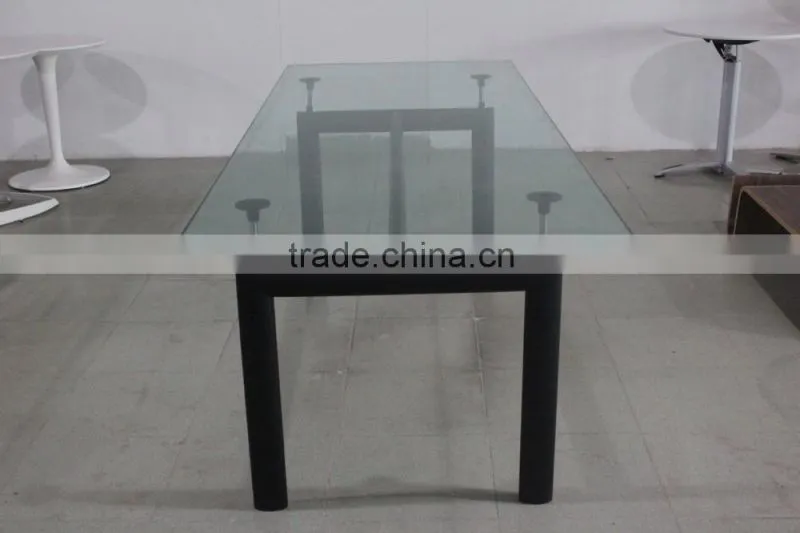 Living room furniture square top glass coffee table/Furniture living room glass top with metal leg table
