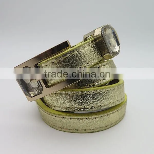 Stylish fashion gold plated jewelry skinny belt for women