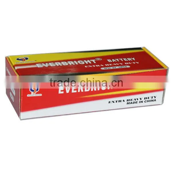 Carbon zinc 9v 6f22 006p battery 1.5v dry battery