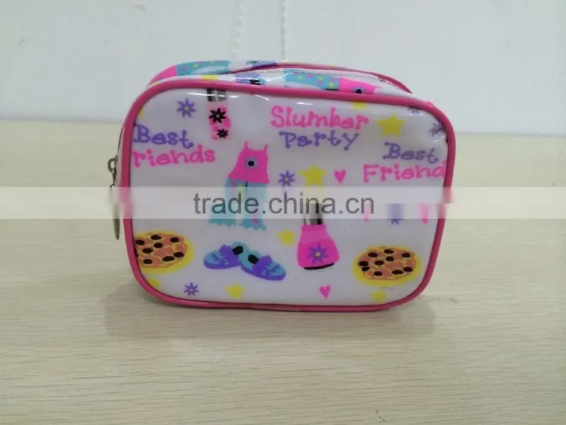 cute design square shape pvc zipper bag for cosmetic