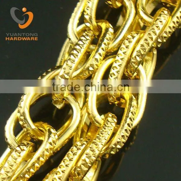 3.4-3.6mm Fashion aluminum chains curb shape with net pattern