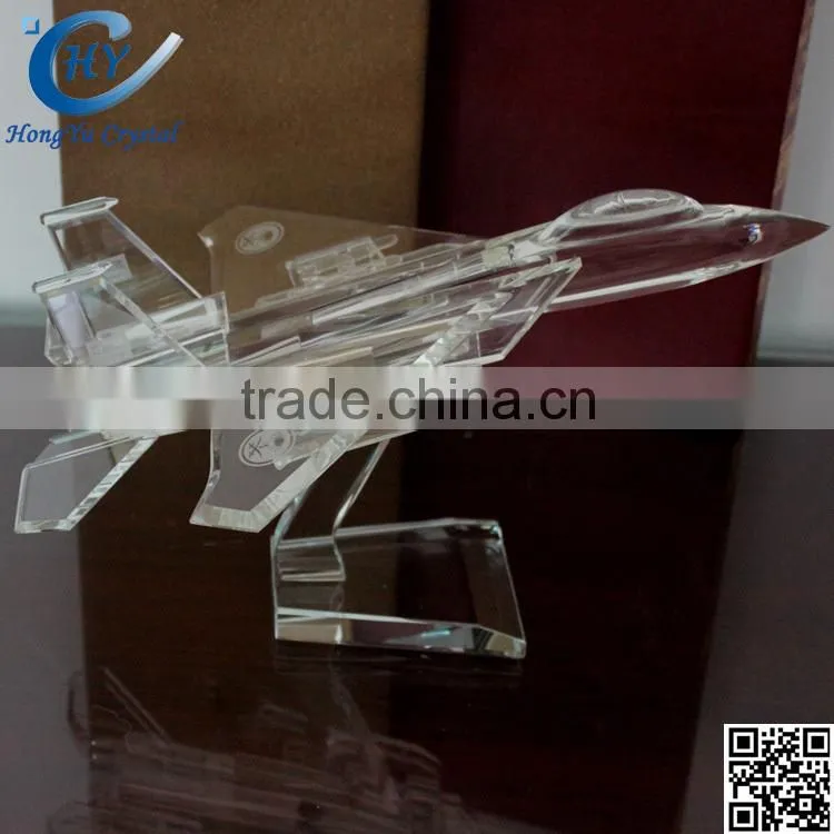 crystal glass f 16 model plane