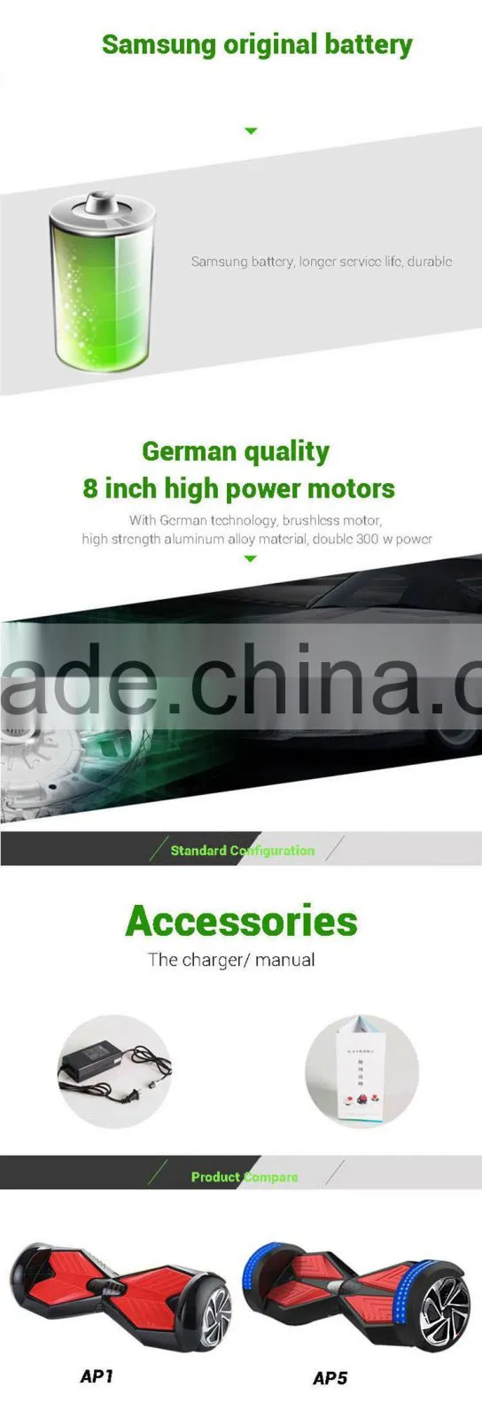 305W*2 48v 10km/h Charger 110V-240V 50-60hz hot sale mini two wheel drifting smart electric scooter
