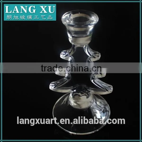 LX-A055 crystal glass christmas tree candle holder for taper