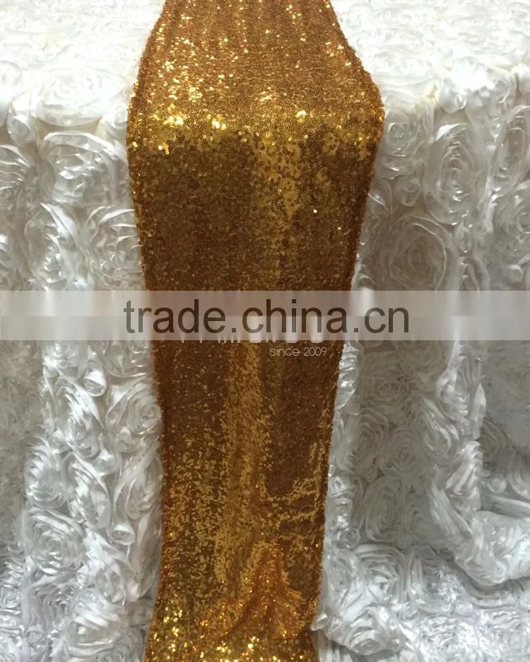 Gold sequin embroidery Christmas table runner