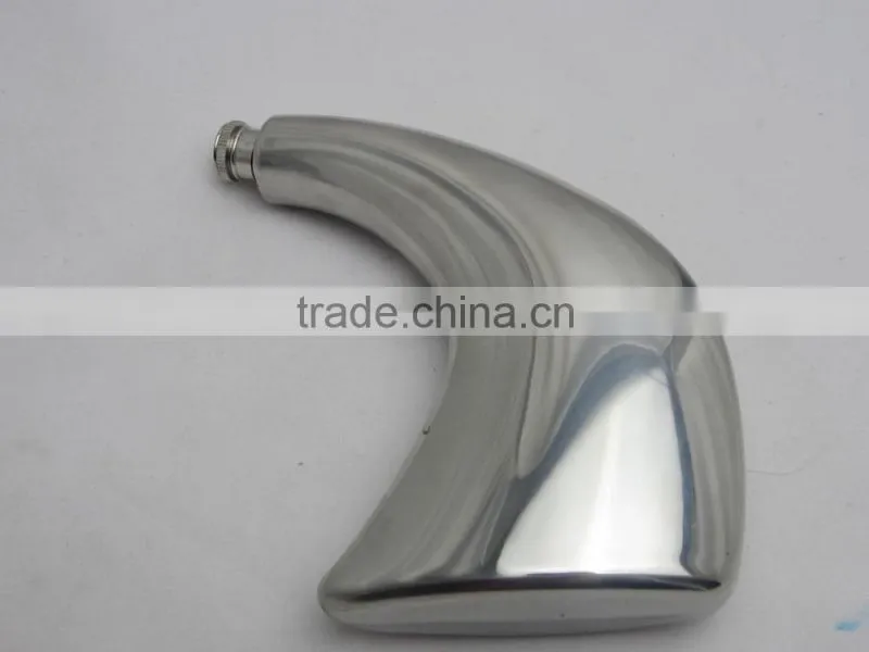 Manufacturer's patent unique style ox horn type hip flask