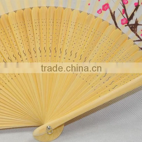 Vivid flower silk hand held fan for gift or souvenir