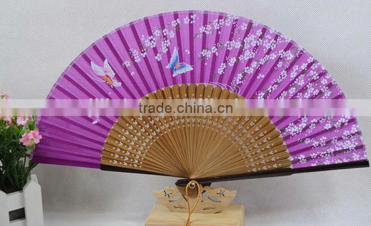 OEM bamboo silk fan,bamboo folding fan,decorative hand fans